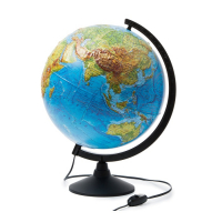 Глобус Земли физический  с подсветкой D=320 мм - «globural.ru» - Томск