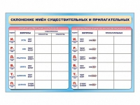 Фрагмент (демонстрационный) маркерный (двухсторонний) "Склонение имен существительных и прилагательных" - «globural.ru» - Томск