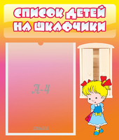 Стенд "Список детей на шкафчики" №6 - «globural.ru» - Томск