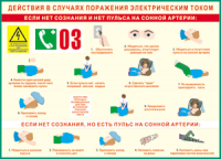 Таблица Действия в случае поражения электрическим током 1000*1400 винил - «globural.ru» - Томск