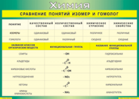Таблица Сравнение понятий изомер и гомолог 1000*1400 винил - «globural.ru» - Томск