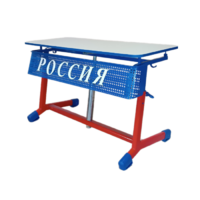 Стол ученический двухместный "Патриот-2о" на газовом лифте (р.гр. № 3-7 и наклоном столешницы) - «globural.ru» - Томск