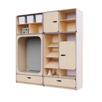 Детская стенка с местом для хранения и прямоугольной зоной отдыха из коллекции «НЕГА» (цвет бежевый) - «globural.ru» - Томск