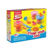 Пластилин на растительной основе Artberry/Stamp Your Zoo 3 бан./35 г со штампами - «globural.ru» - Томск