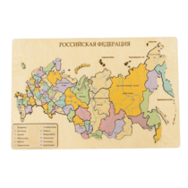 Пазл из дерева Административная карта России "Родина Моя" 522х308х10мм - «globural.ru» - Томск