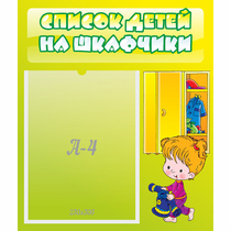 Стенд "Список детей на шкафчики" №5 - «globural.ru» - Томск