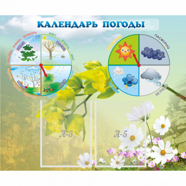 Стенд "Календарь погоды" с 2 карманами - «globural.ru» - Томск