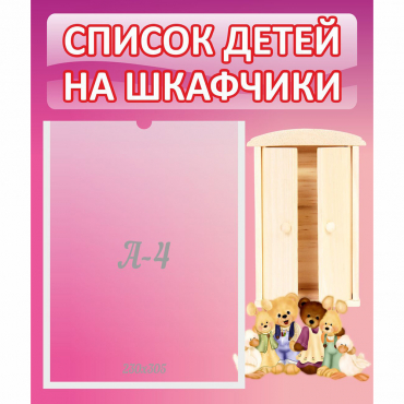 Стенд "Список детей на шкафчики" - «globural.ru» - Томск